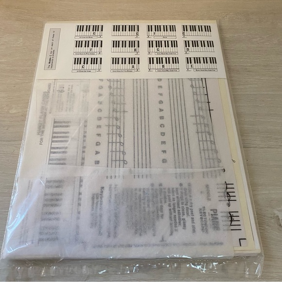 1988 Educational Keyboard Decals Sealed Vintage Music Accessory Kids Beginners - Picture 2 of 4